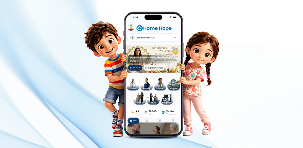 HomeHope Mobile App - Category Selection